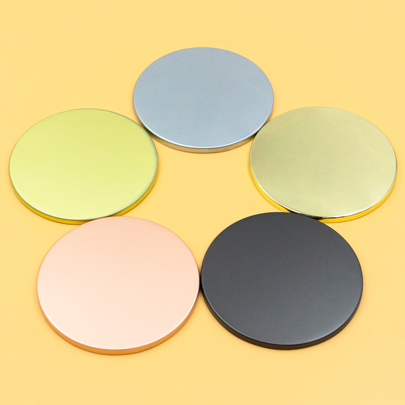 Wholesale Custom High Quality Zinc Alloy Luxury Black Cute Small Makeup Mirror Metal Gold Storage Mini Round Cosmetic Mirror