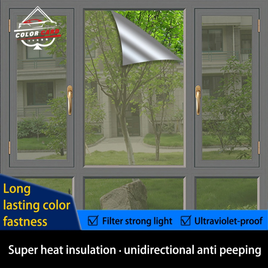 Gold and Silver One-Way Perspective Architectural UV Blocking Window Film