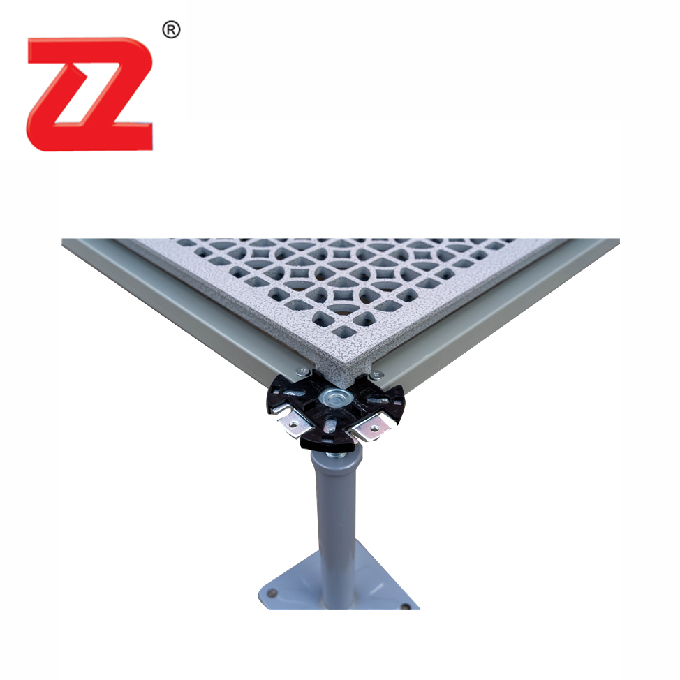 Adjustable Erection Height 55% Airflow Rate All-Aluminum Grille Antistatic Airflow Flooring Tile for Power Dispatching Rooms