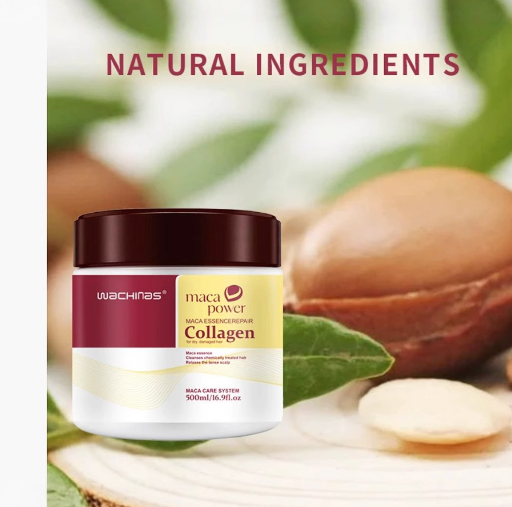 Online Wholesale and Retail Cross Border Collagen Hair Mask Pour Moroccan Nut Oil Maca Essence Repairing Hair Deep Hydrating Hair Masque Conditioner Hair Mask
