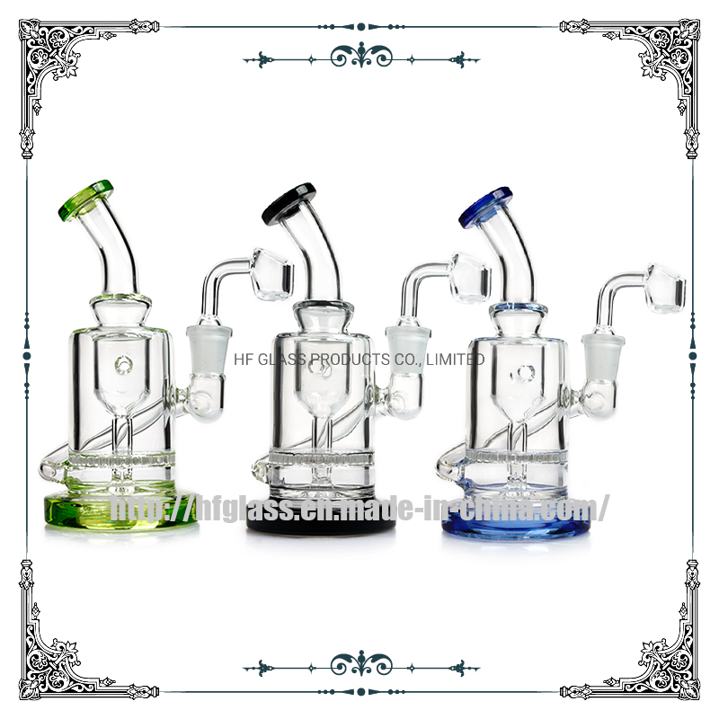 6.5 Inches Recycler DAB Oil Rig Honeycomb Perc Glass Pipe 14mm Quartz Banger Glass Smoking Pipe Heady Hookah Wholesale Factory Glass Smoking Water Pipe
