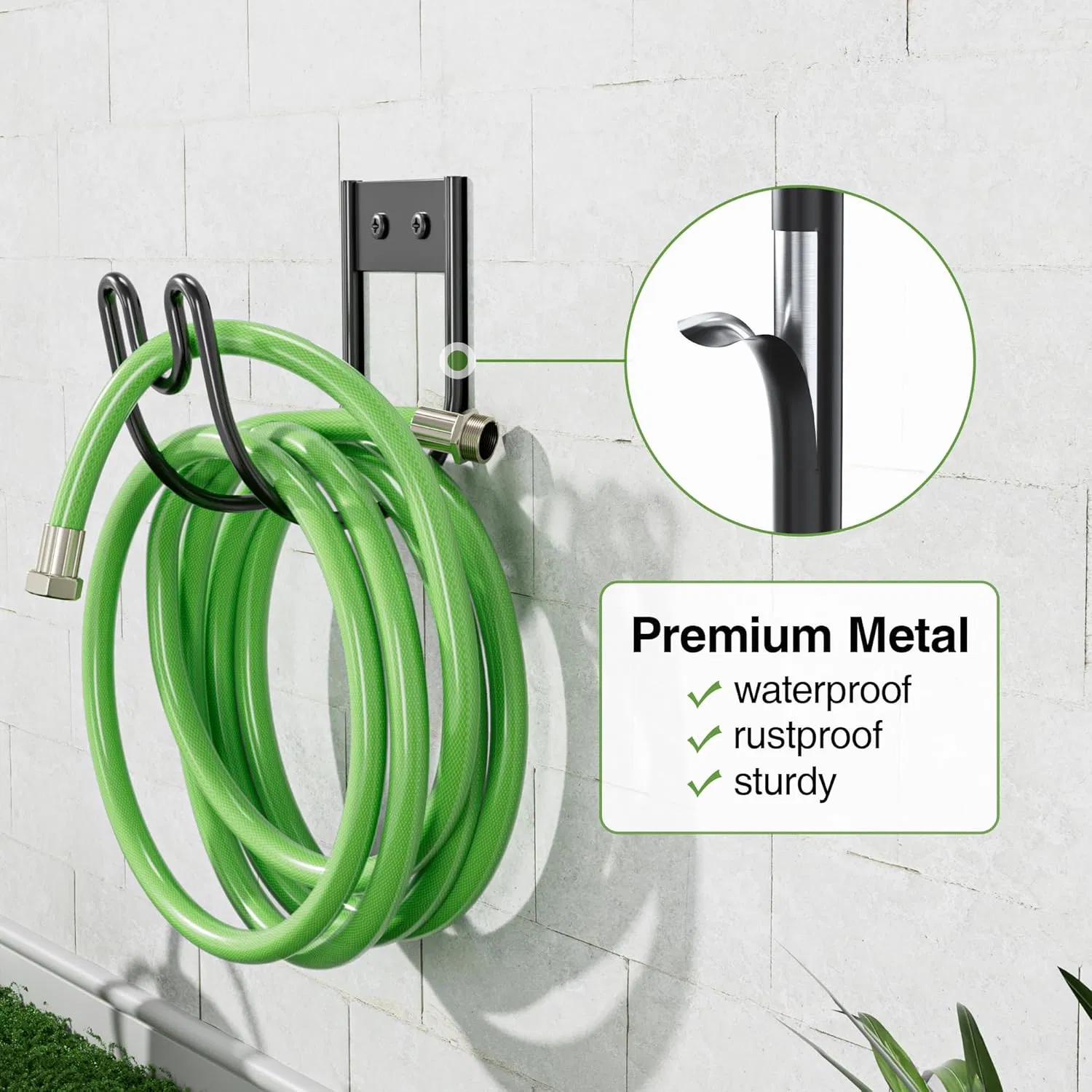 Outside Garden Heavy Duty Wall Mounted Metal Hanger Garden Hose Holder