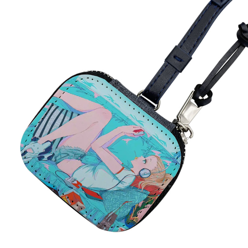 High Quality Custom Earphones Holder Bag Durable Case for Sublimation Protector PU Leather Blank for Air Pods with Insert Bag