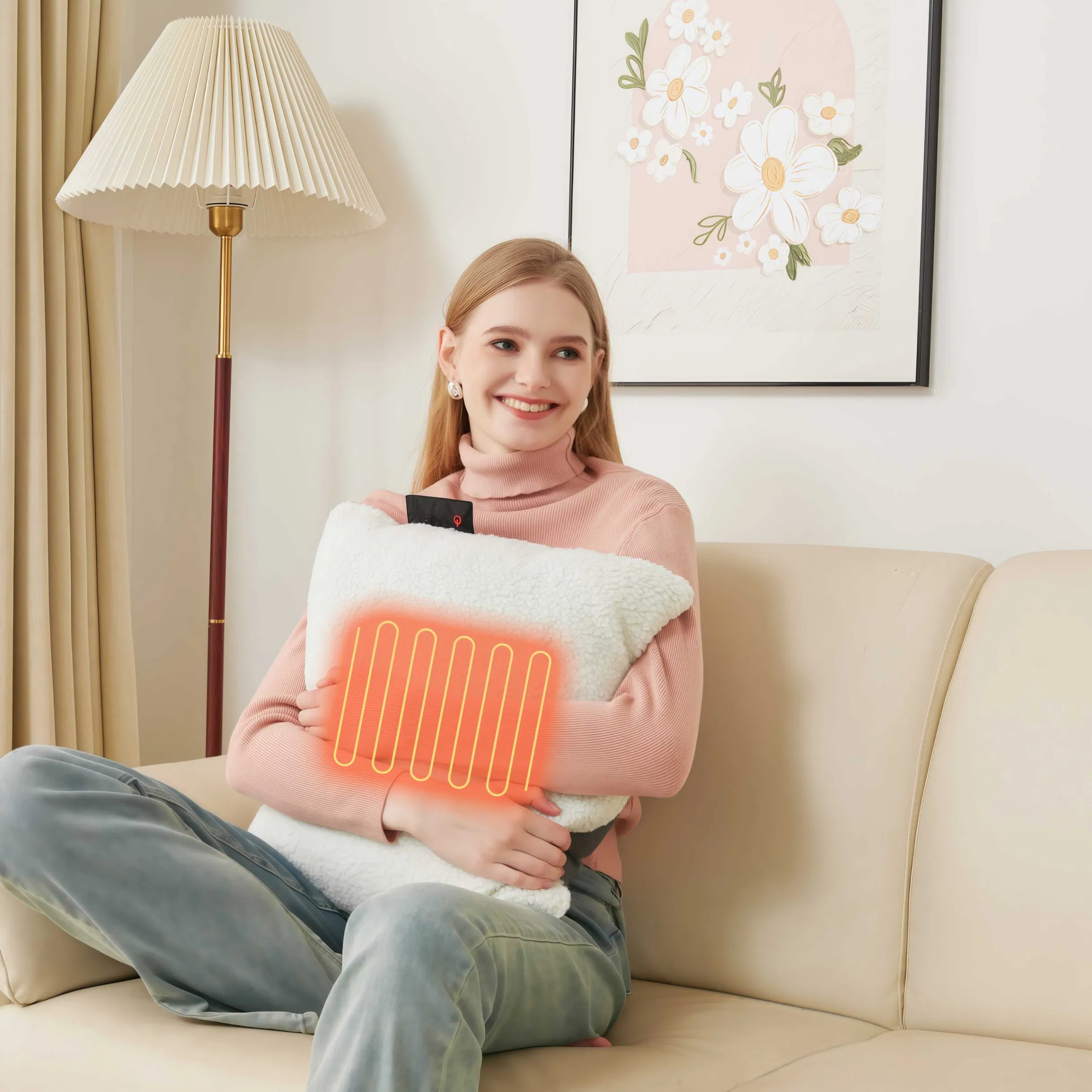 Wireless Warmer USB Powered Magnetic Charger Electric Throw Pillow Cordless Heating Cushion