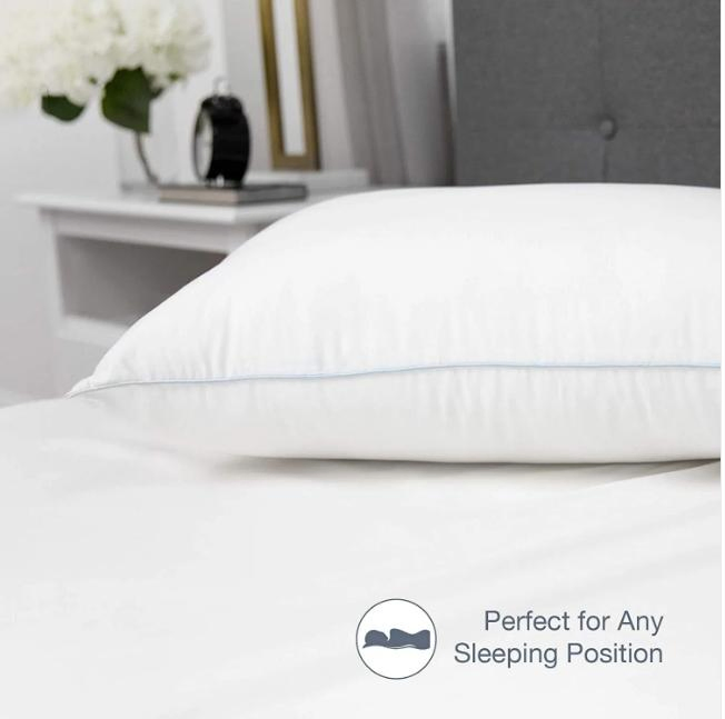 Hypoallergenic Neck Pillow Insert, Wholesale White Microfiber Bed Pillow, Polyester Fiber Hotel Pillow