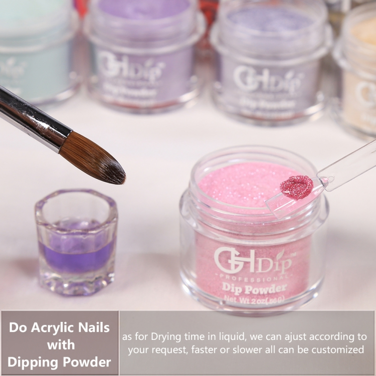 Pink Glitter Nail 2in1 Use Acrylic Dipping Powder Colors