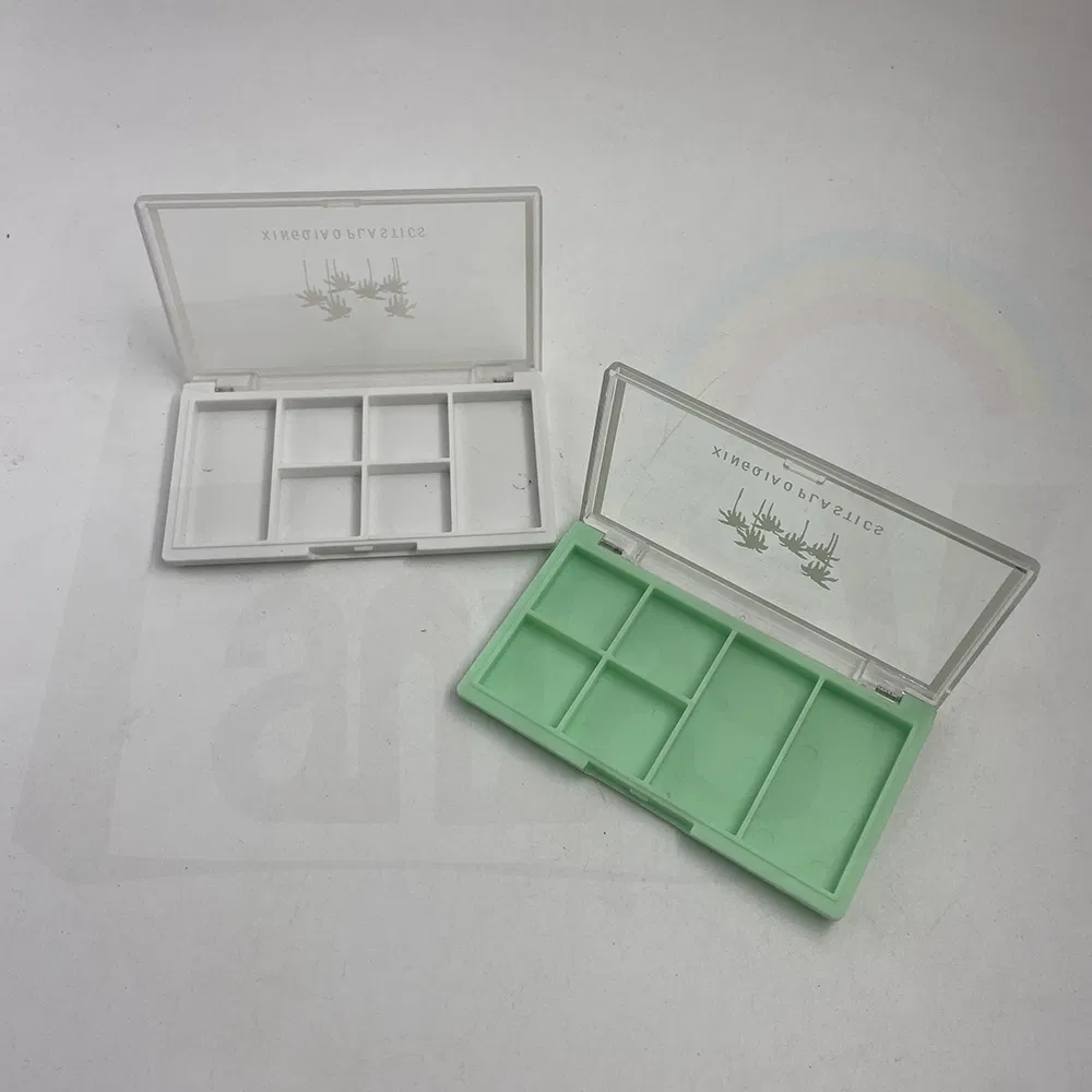 Wholesale 6 Colors Clear Grean Eyeshadow Palette Case with Custom Logo