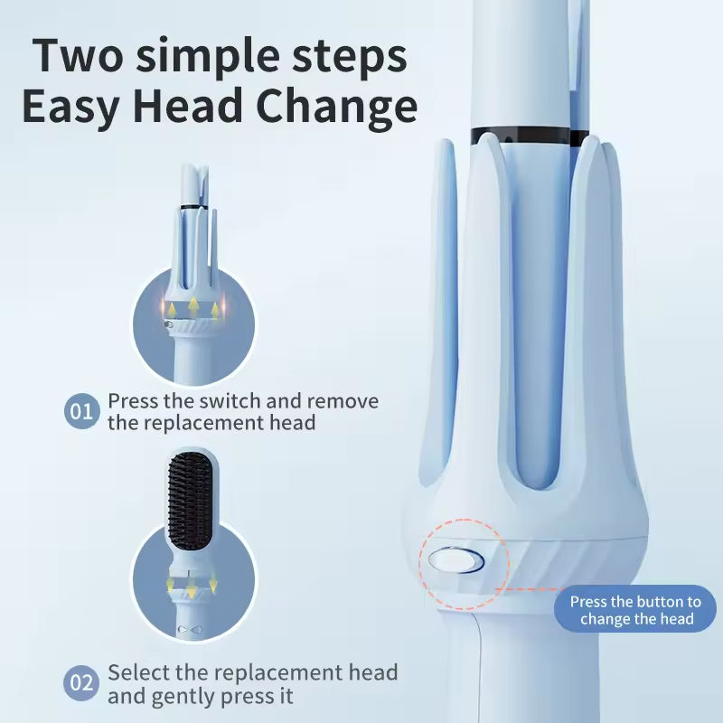 Automatic Rotating Hair Curling Iron Professional Hair Rollers Set Curlers Woman Portable 5 in 1 Interchangeable Hair Curler