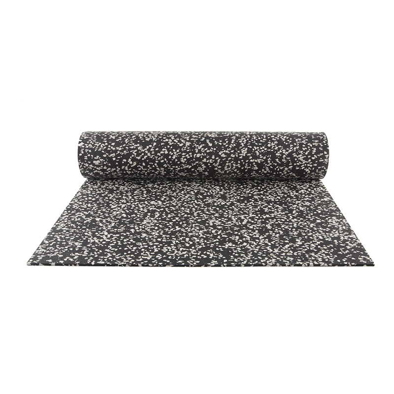 Hot Selling High Satisfaction Noise-Insulating Gym Floor Rubber Roll Black Rubber Roll with 50% Colorful Dots