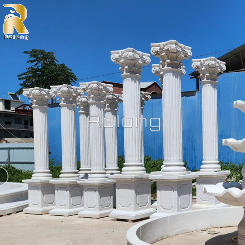 Decorative Outdoor Indoor Building Column Natural Marble Stone Column Chinese Supplier