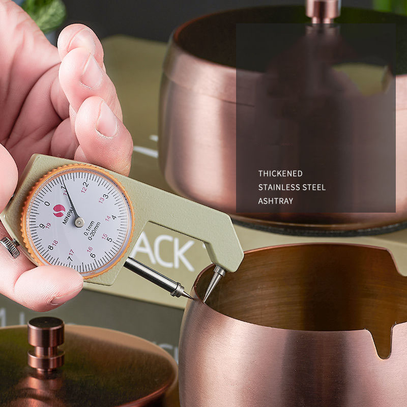 Factory Wholesale Custom Large Small Mental Stainless Steel Cigar Ashtray with Lid for Car Home Offices Room Decor Gift