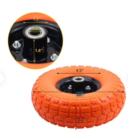 4.10/3.50-4 PU Foam Solid Wheel for Pressure Washer Hand Trolley