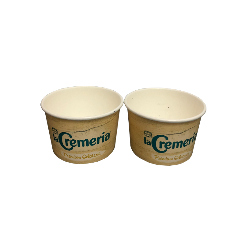 Customer Printed Disposable Paper Ice Cream Cup with Lid Frozen Yogurt Cup
