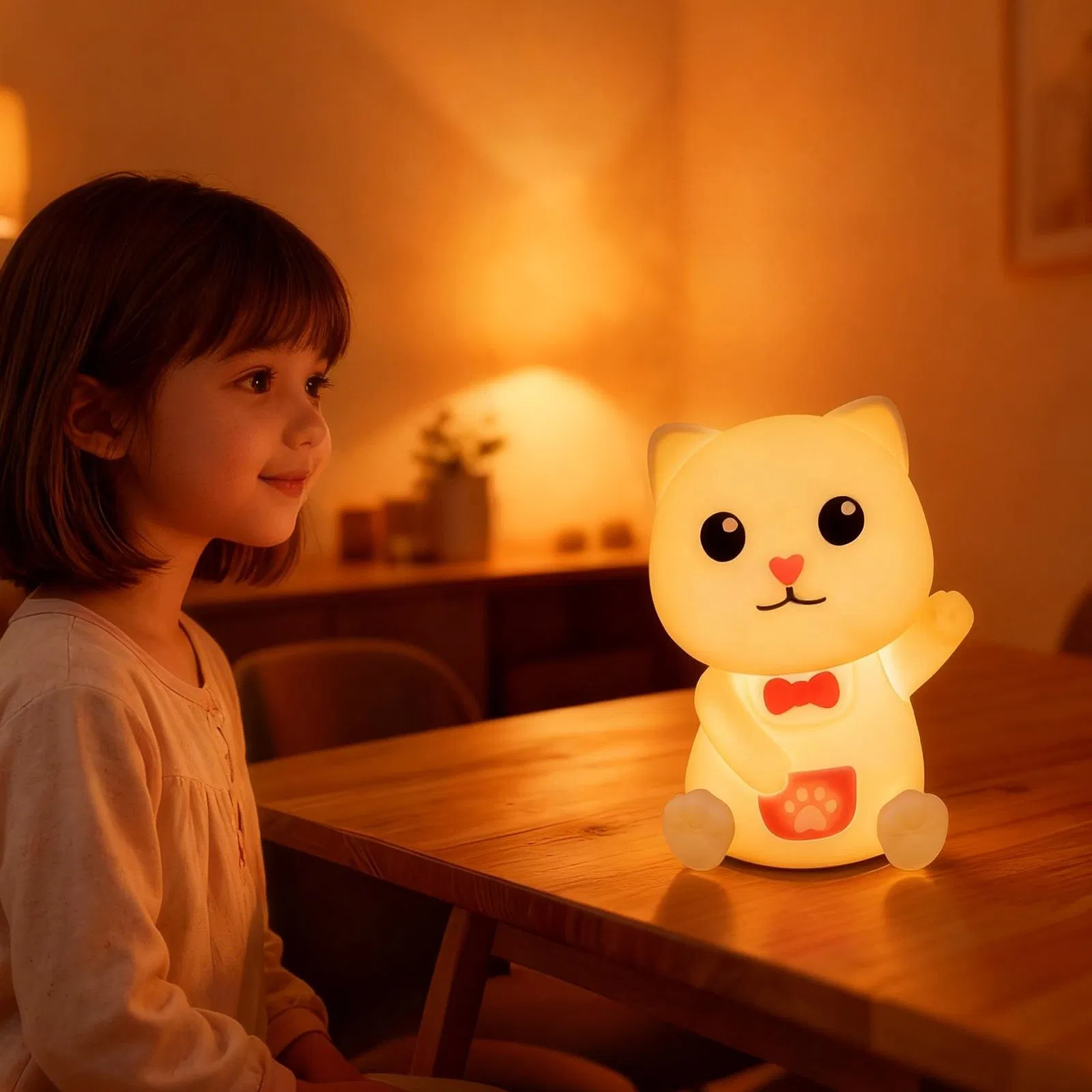 Силиконовый светильник Lucky Cat с пультом ДУ