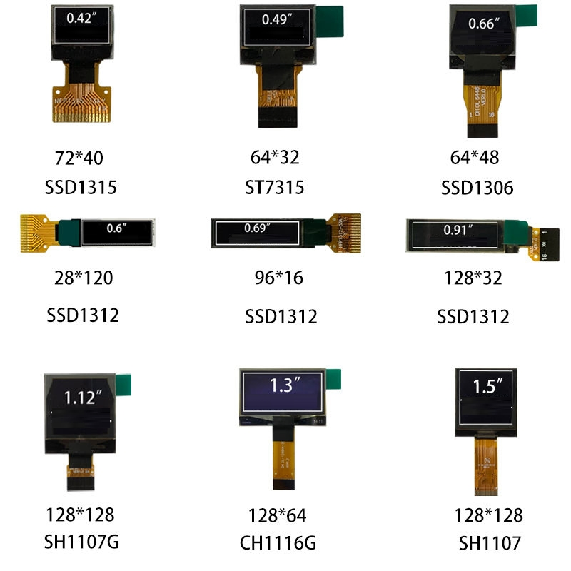 Монохромный OLED дисплей 0.96 дюйма, желтый/синий