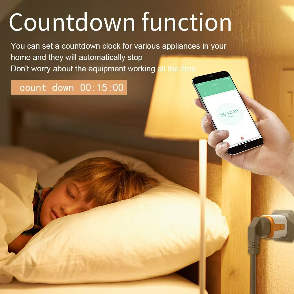 Smart Plug WiFi Socket EU 16A with Power Monitor Timing Function Tuya Smart Life APP Control Works with Alexa Google Home