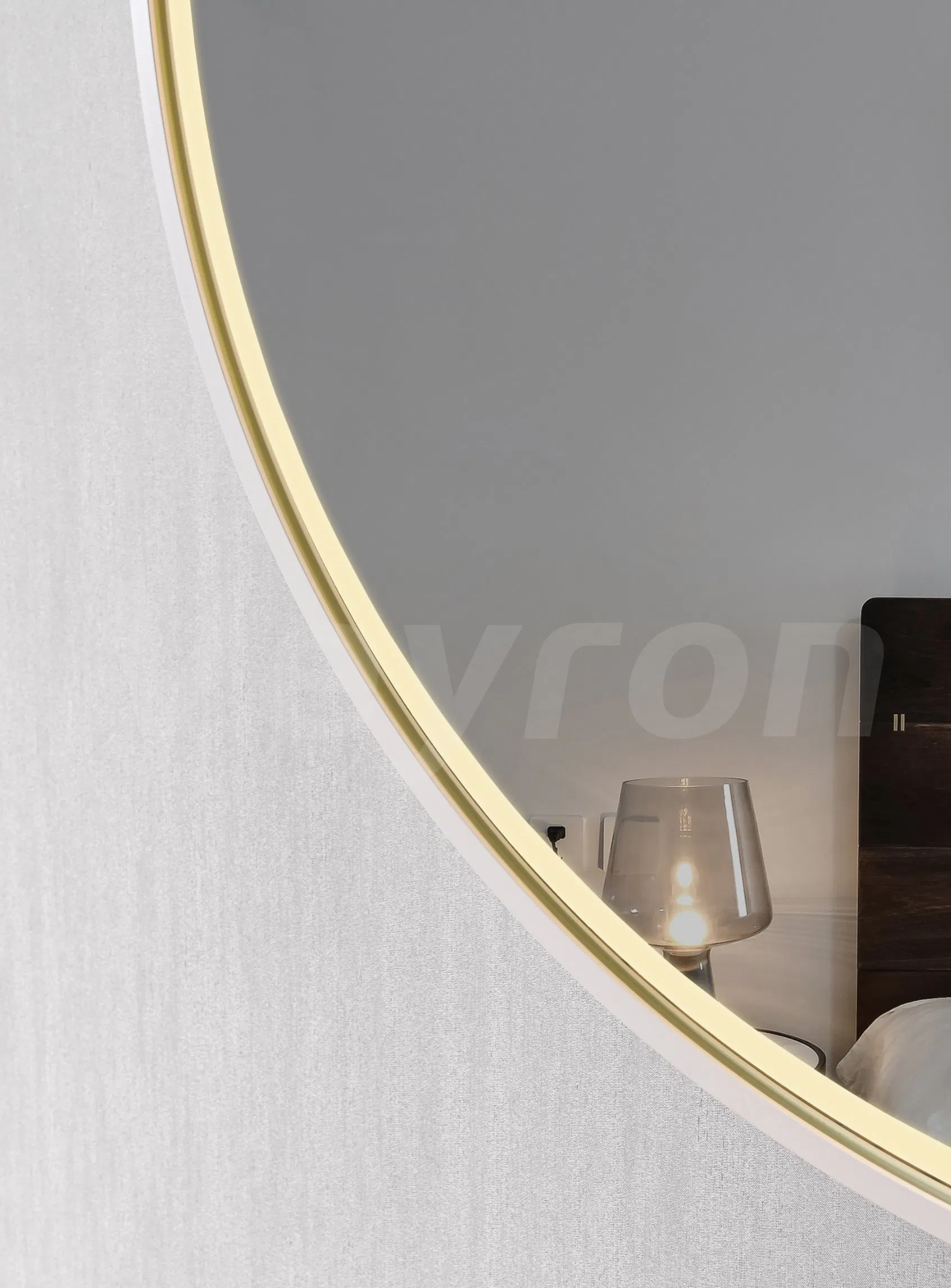 Home Decorative Wall Mounted Black/Gold/White/Silver Metal Frame Acrylic LED Light Smart Amazon Hot Sell Backlit Luxury Professional Mirror Con Luz