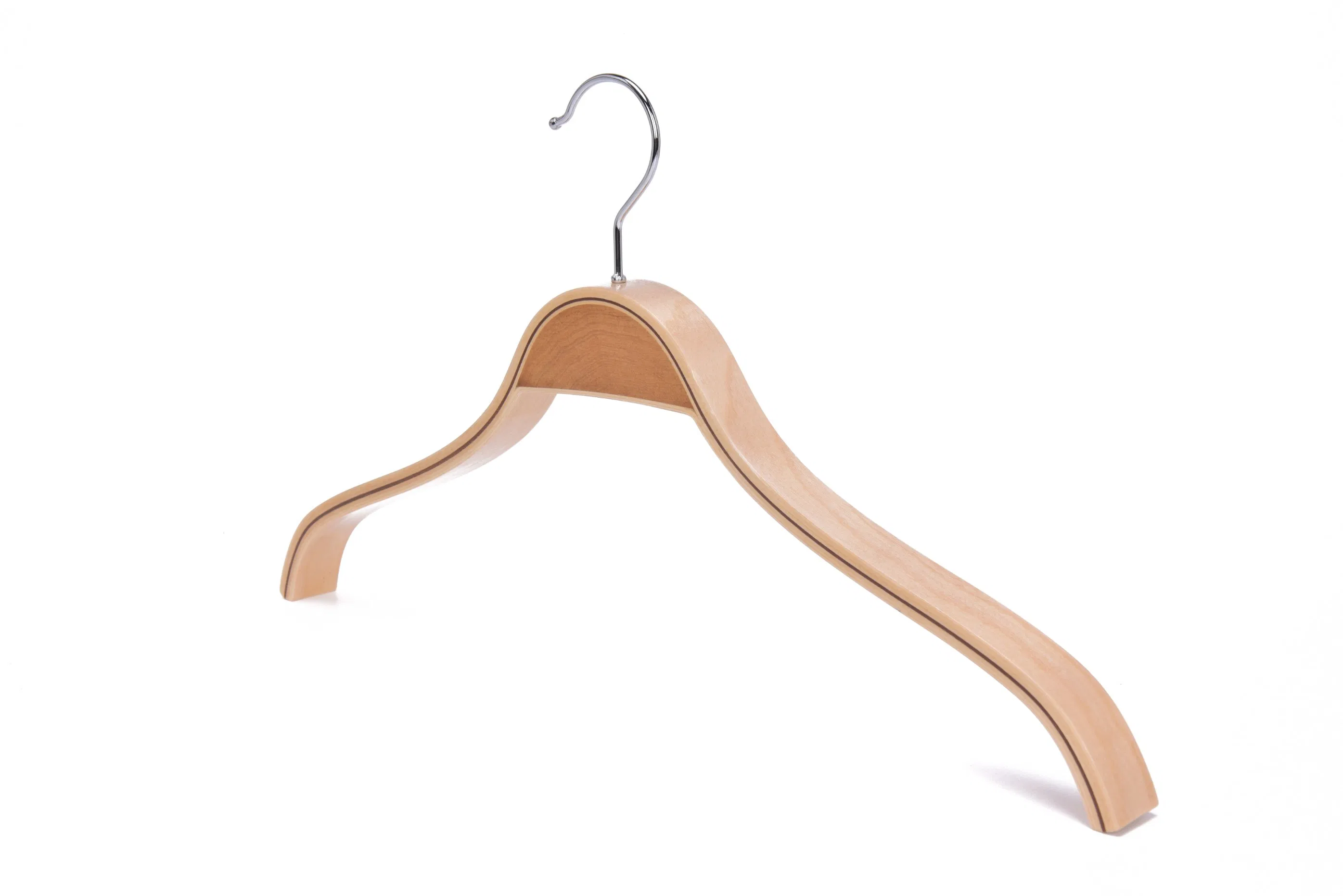 Wholesale Cheap Plywood Coat Hanger with Matel Hook