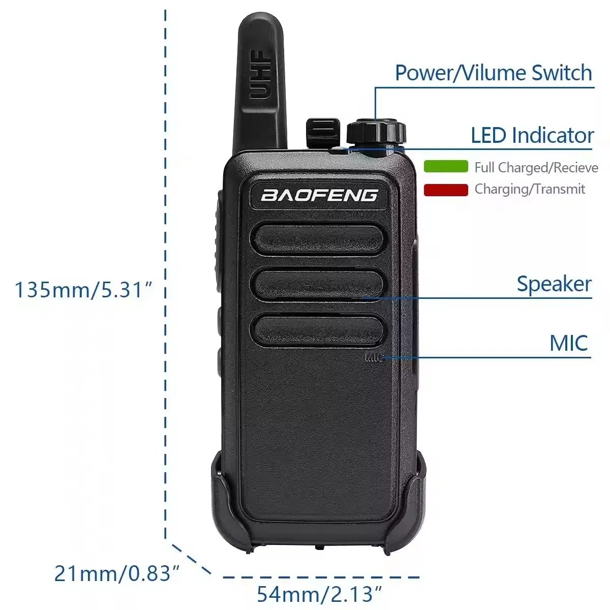 Портативная рация Baofeng BF-R5 R5 5W, дальность до 30 км
