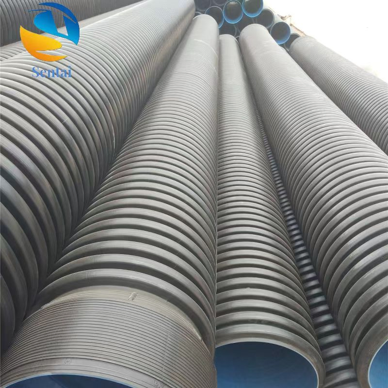 HDPE Double Wall Corrugated Pipe DN200DN300 Municipal Sewer Drainage and Sewage Pipe Polyethylene Corrugated Pipe