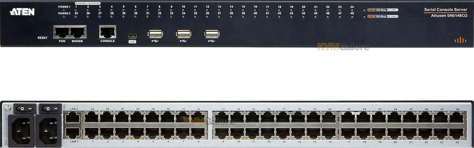 Aten 48-Port Serial Console Server with Dual Power/LAN: Sn0148co