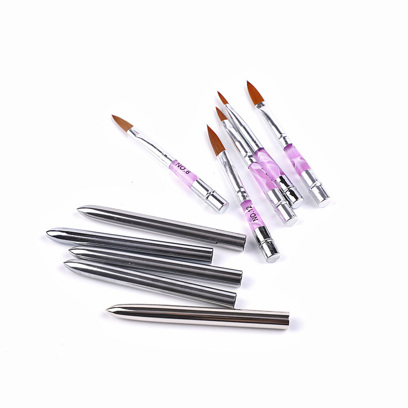 Silverr Handle Brush on Nail Glue Private Label Nail Acrylic Brush Brush for Nails