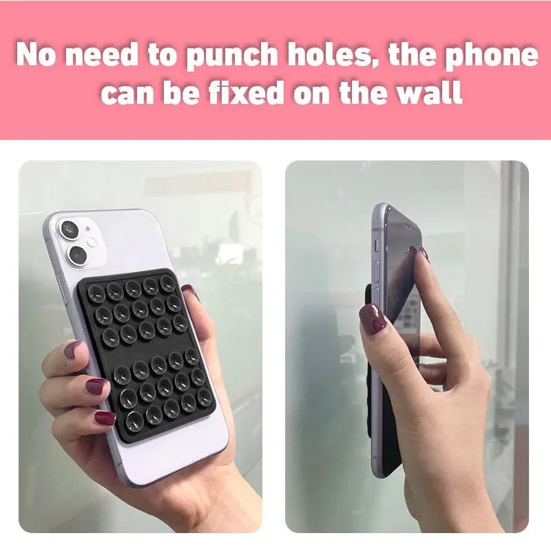 promotional Gift Double Sided Silicone Suction 40 Cups Phone Mount Case for Selfies and Videos