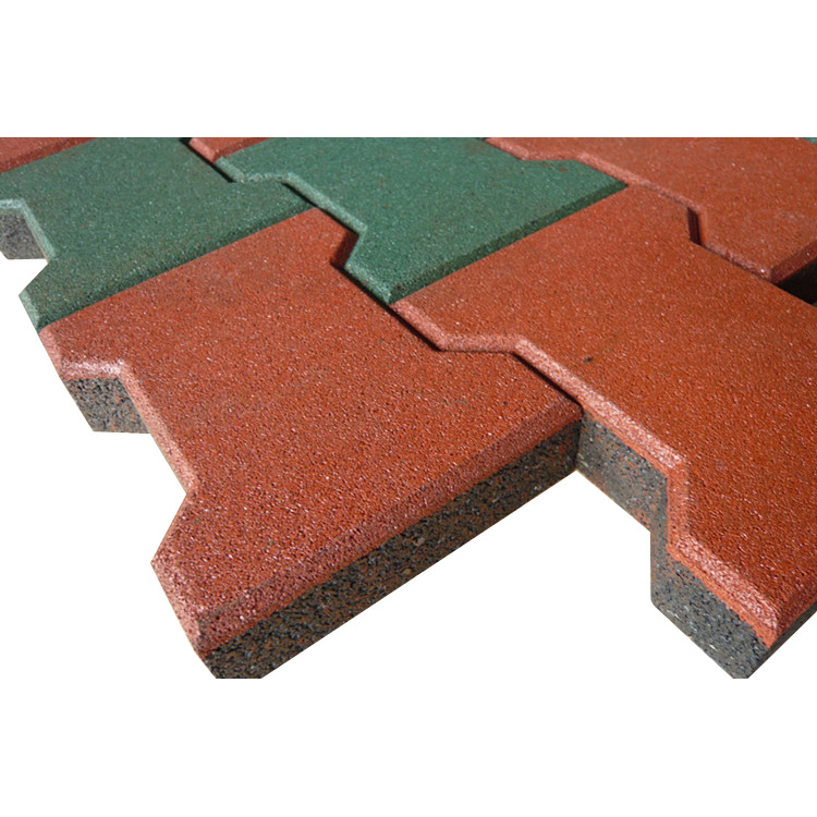Outdoor Rubber Paver Bricks Recycled Rubber Granules Floor Tiles