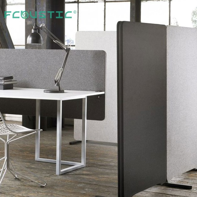 Customized Office Modern Furniture Desktop Screen Fiber Cement Board Divier Polyester Soundproof Privacy Partition Desk Screen Acoustic Panel