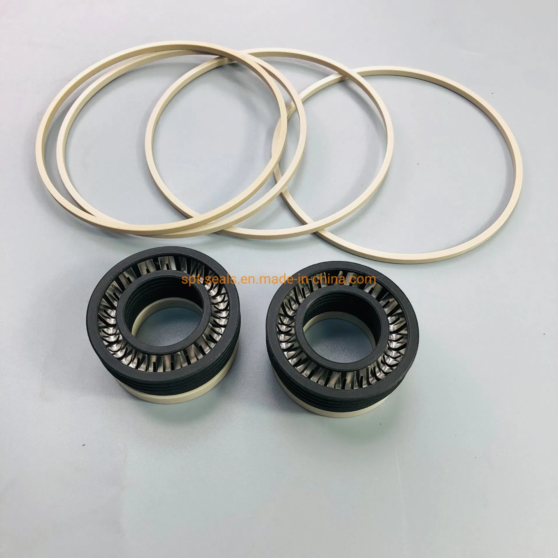 Food Grade Rod & Piston Seals Stainless Steel V Spring Loaded Energized Seals PTFE Hydraulic Seals