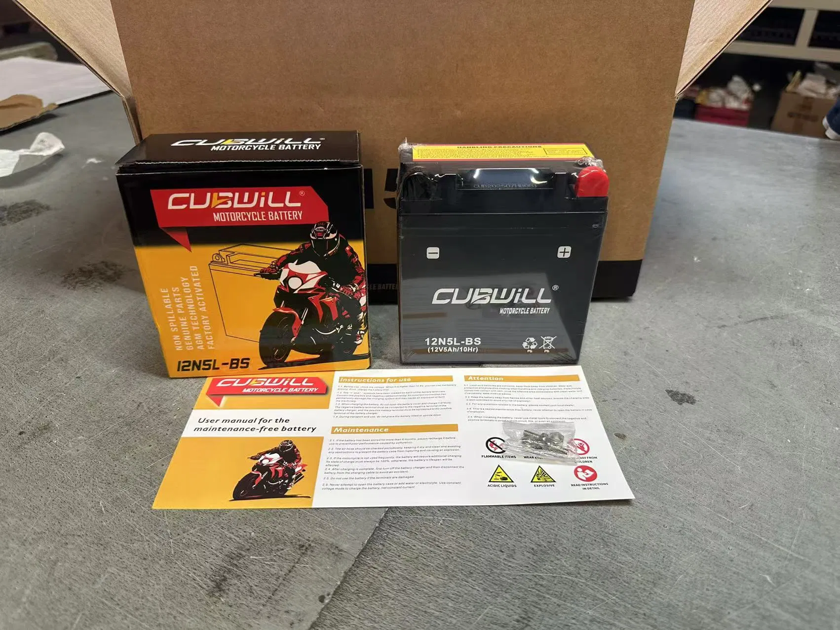 Аккумуляторная батарея Yuasa 12N5-3B 12V 5Ah AGM для мотоциклов 100-200cc