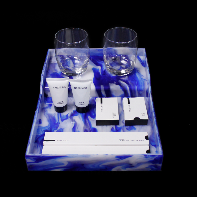 Hotel Amenities Consumable Products Box Acrylic Storage Holder Hospitality Tray with Drawer