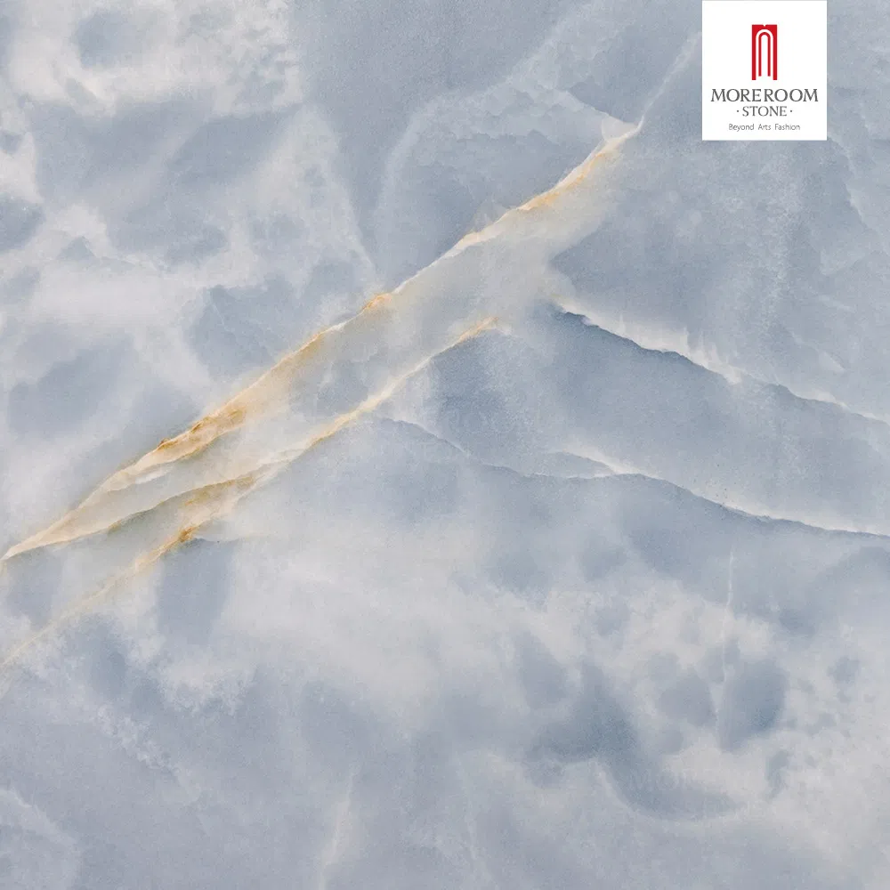 Porcelain Slab Blue Onyx Marble Texture for Reception Desk Fronts