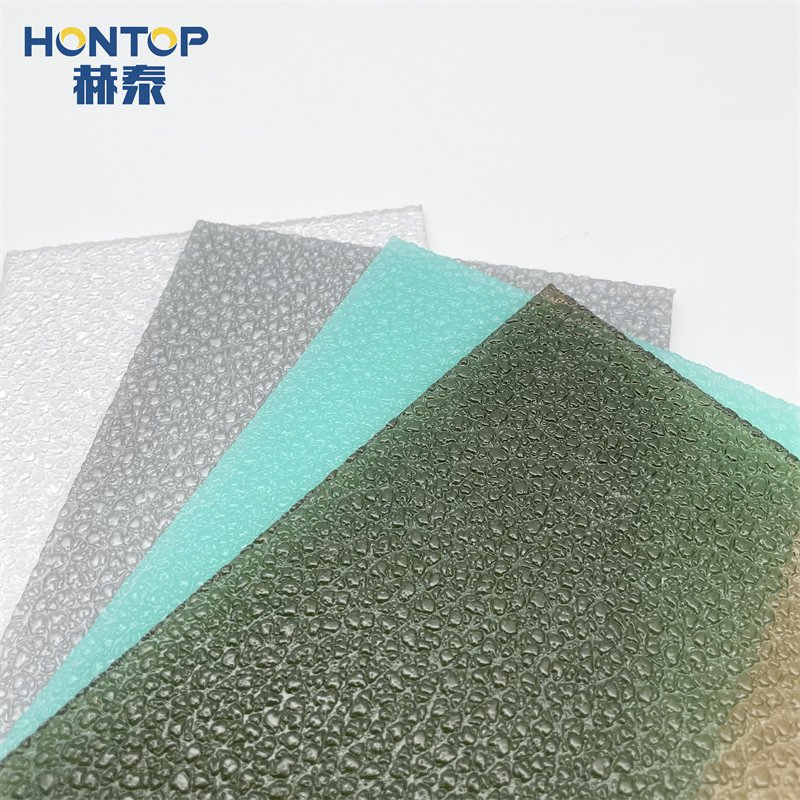 Clear 4X8FT Transparent Embossed Anti Scratch Diamond Crystal Board PC Frosted Policarbonato Plastic Panel Roofing Solid Textured Polycarbonate Sheet
