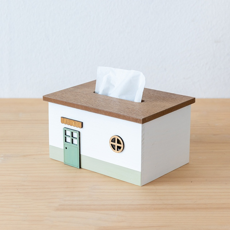 Solid Wood Kitchen Tissue Box and Bathroom Toilet Paper Roll Dispenser