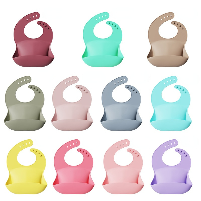 Baby Silicone Bib, Three-Dimensional Leak Proof, Baby Food Bag, Waterproof and Washable, Ultra Soft Saliva Bag, Bib Wholesale