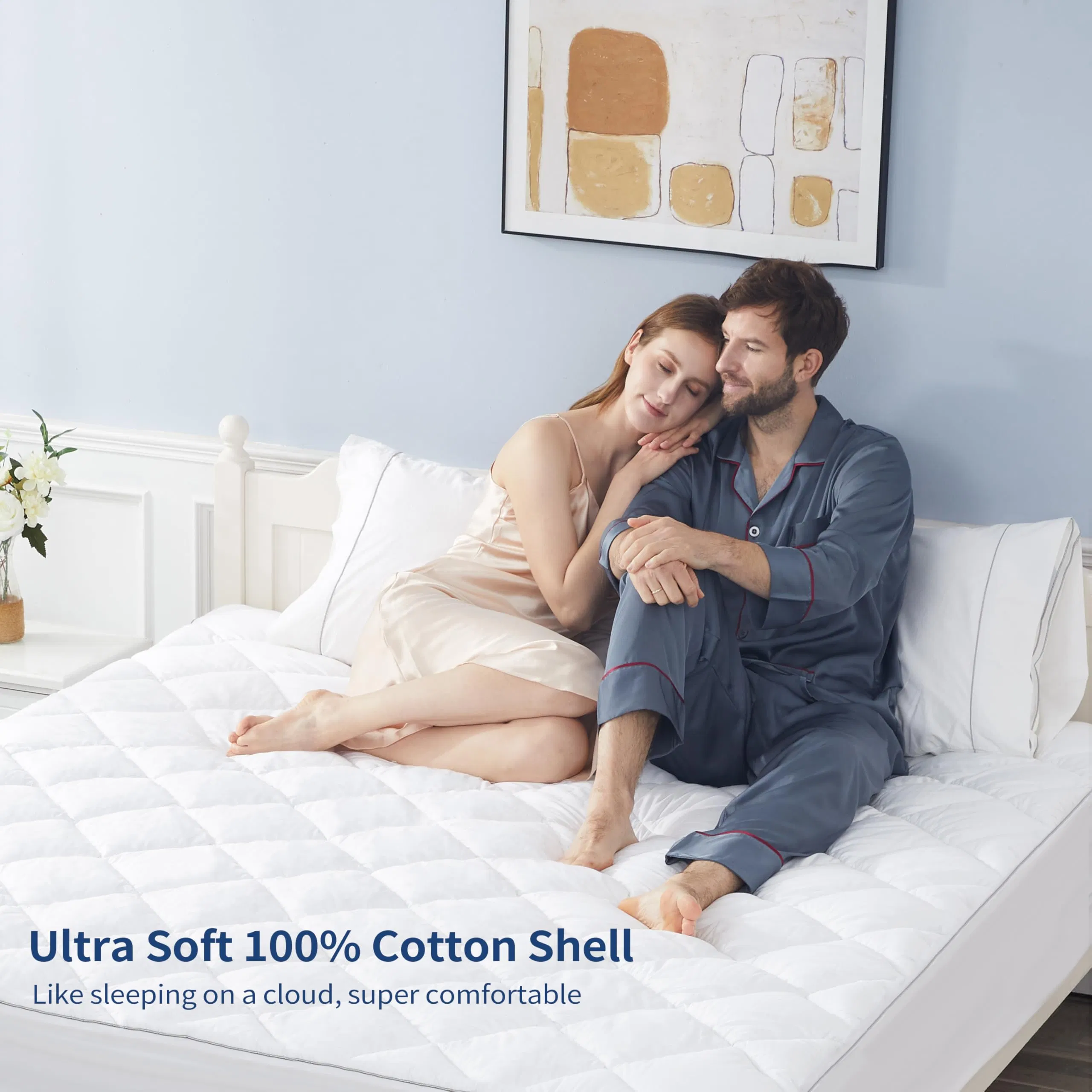 Queen Size Hypoallergenic Cotton Mattress Cover Extra Deep Pocket