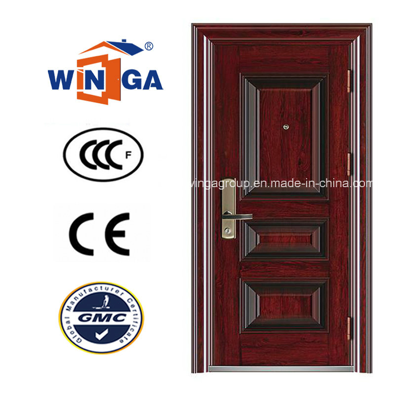 Reasonable Price Wood Color Winga Security Steel Door (W-S-46)