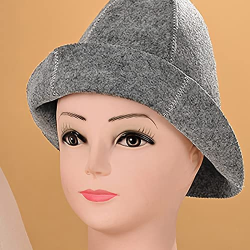 Wool Sauna Hat Sauna Cap for Men - Sauna Hat for Women Sauna Cap Grey and White