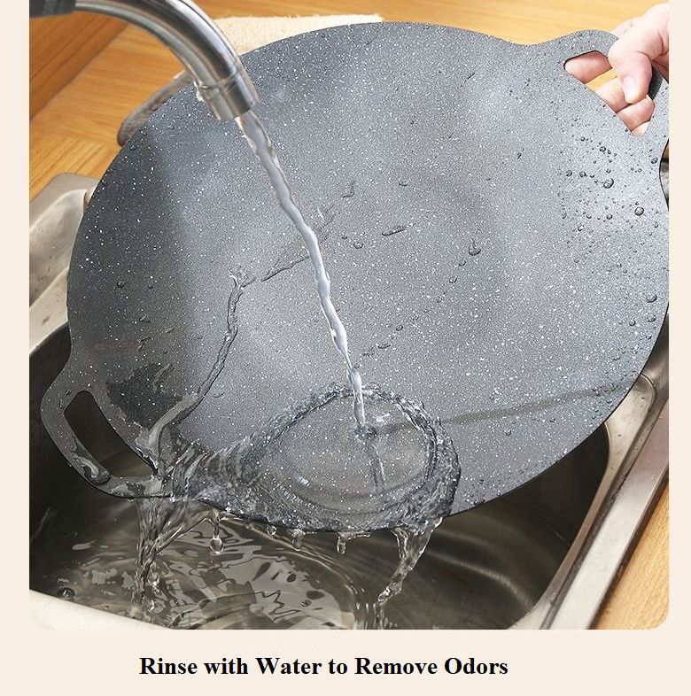 Maifan Stone Grill Pan - Non-Stick Smokeless BBQ Teppanyaki Pan, Home/Outdoor Use, Induction/Gas Stove Compatible, Easy to Clean