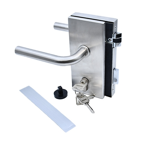 Office Furniture Glass Door Lock Set with Cylinder and Level Handle Home Door Lock Security