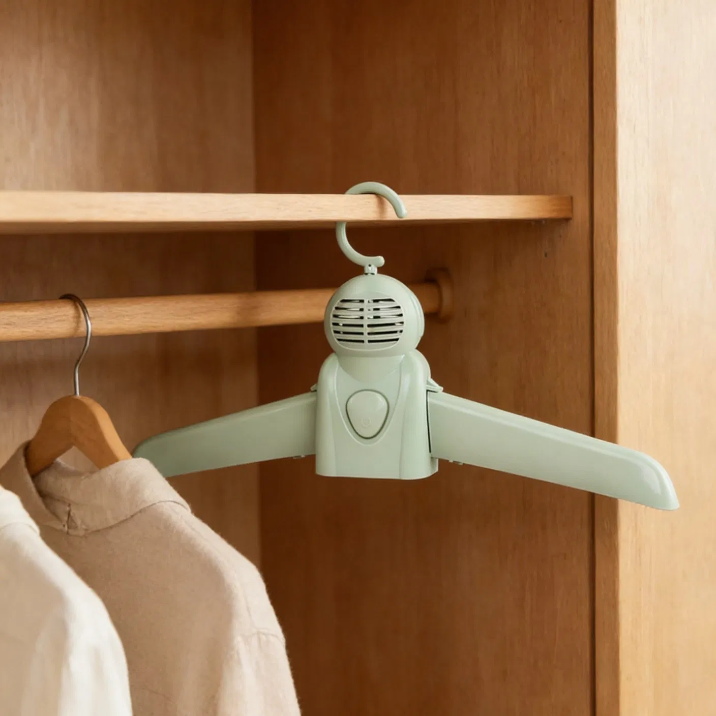 Space-Saving Garment Dryer That Hangs in Closet to Gently Dry Clothes