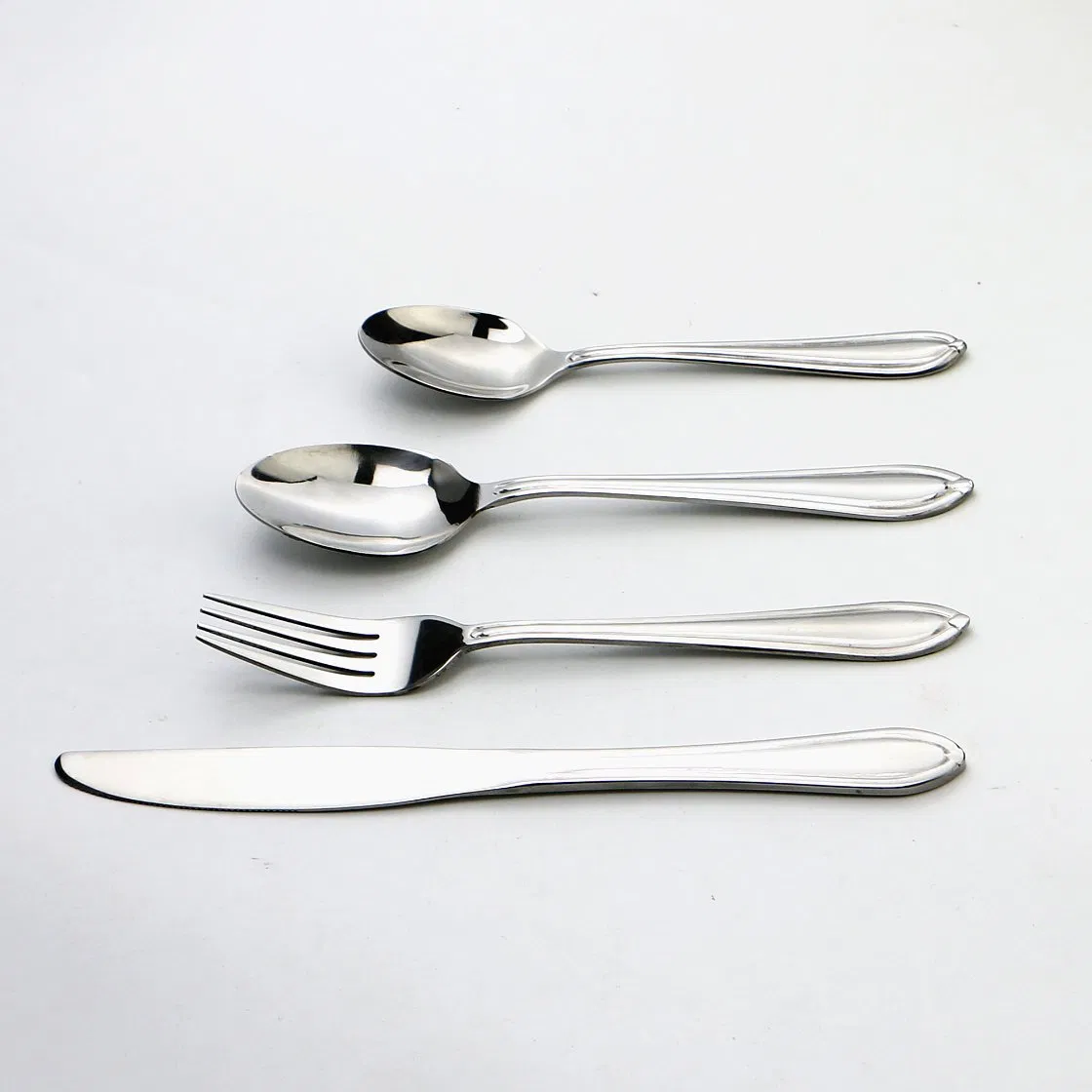 Dishwasher Safe Pearled Edge 20-Piece Mirror Polished Stainless Steel Flatware Set