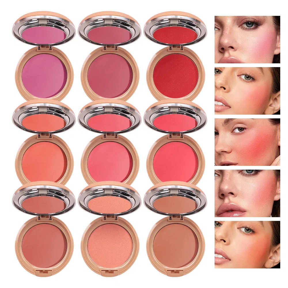 Wholesale Vegan Pressed Powder Shimmer Highlighters Makeup Private Label Custom Shiny Pink Highlighter