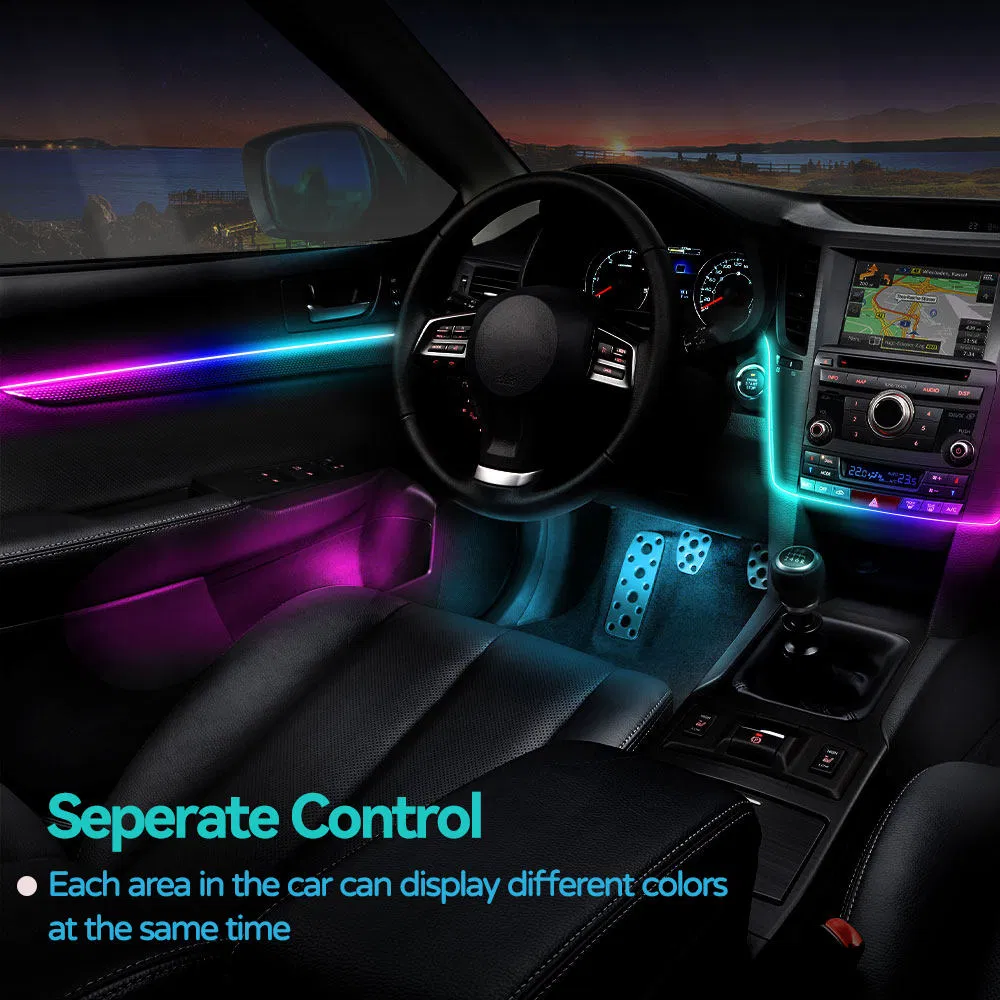 Универсальная RGBIC LED подсветка салона автомобиля