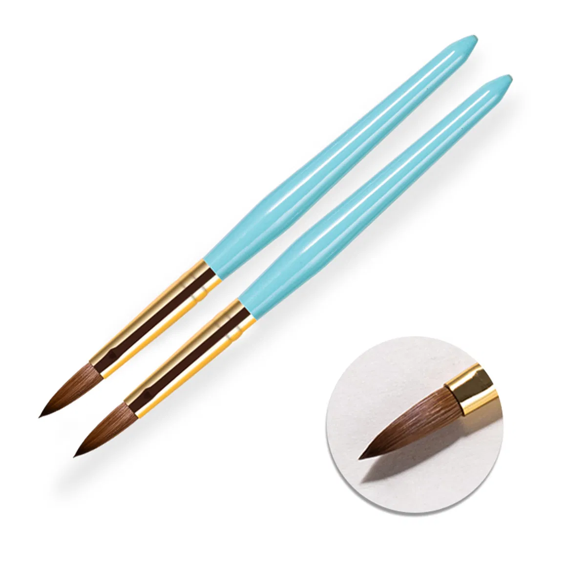 New Design Personalized Nail Brush 100% Kolinsky Wooden Custom #2- #22 Nail Acrylic Art Brush