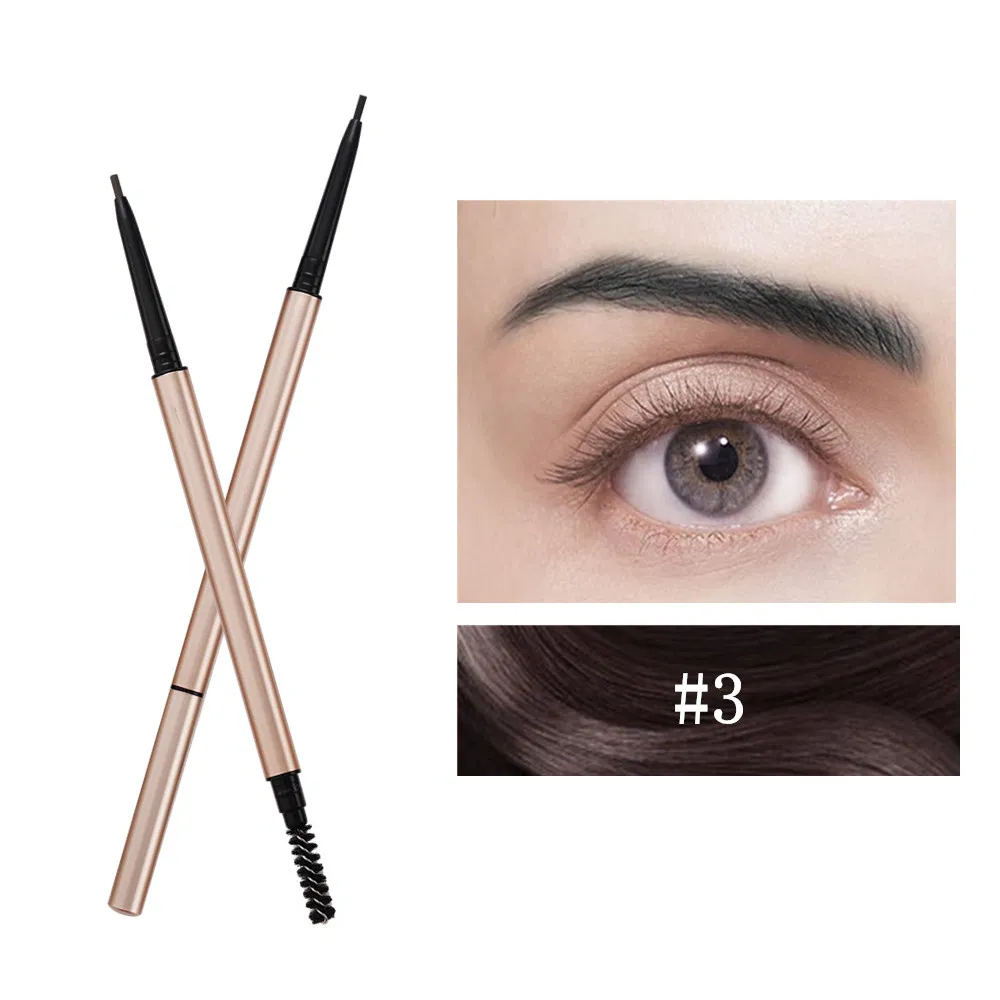 New Arrived High Quality Vegan Waterproof Eye Brow Pencil Private Label Gold Tube Brow Pencil Custom Wholesale