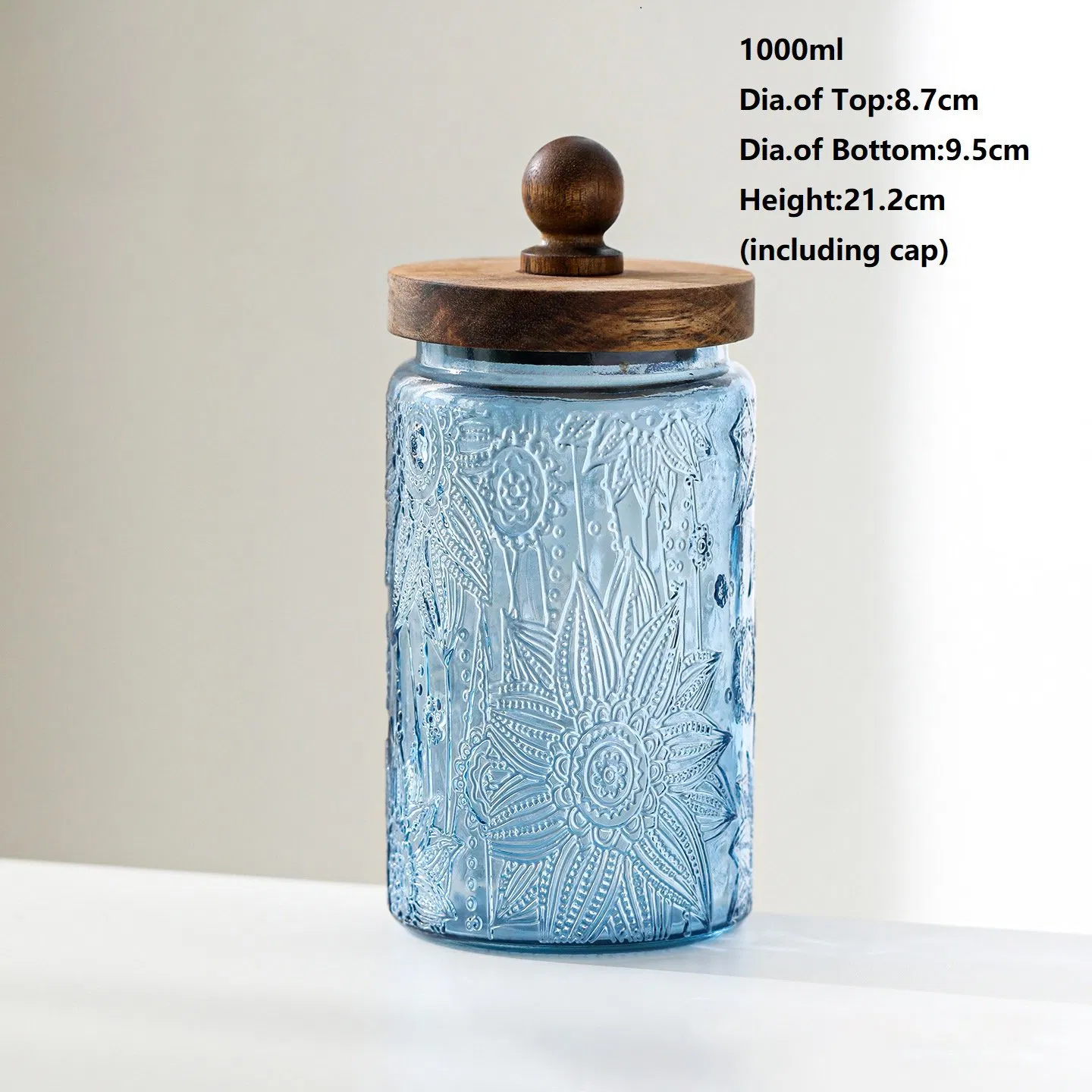 700ml 1000ml Custom Glass Sealed Jar with Wooden Lid Tea Coffee Sealed Jar Nut Food Storage Jar Can Be Reused