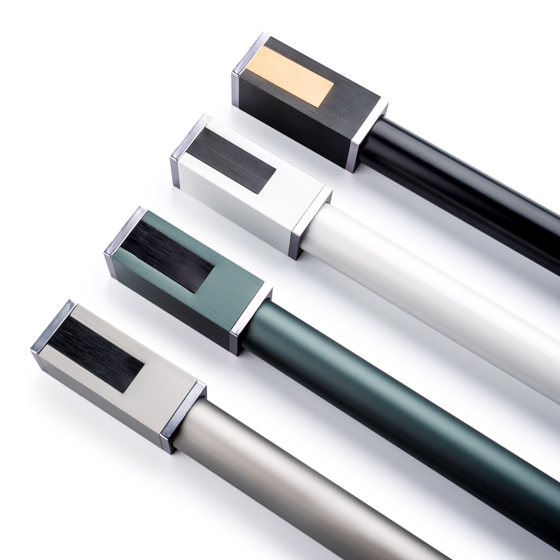 Wholesale Low Price Modern Metal Finials Brackets Double Aluminium Curtains Rods for Living Room