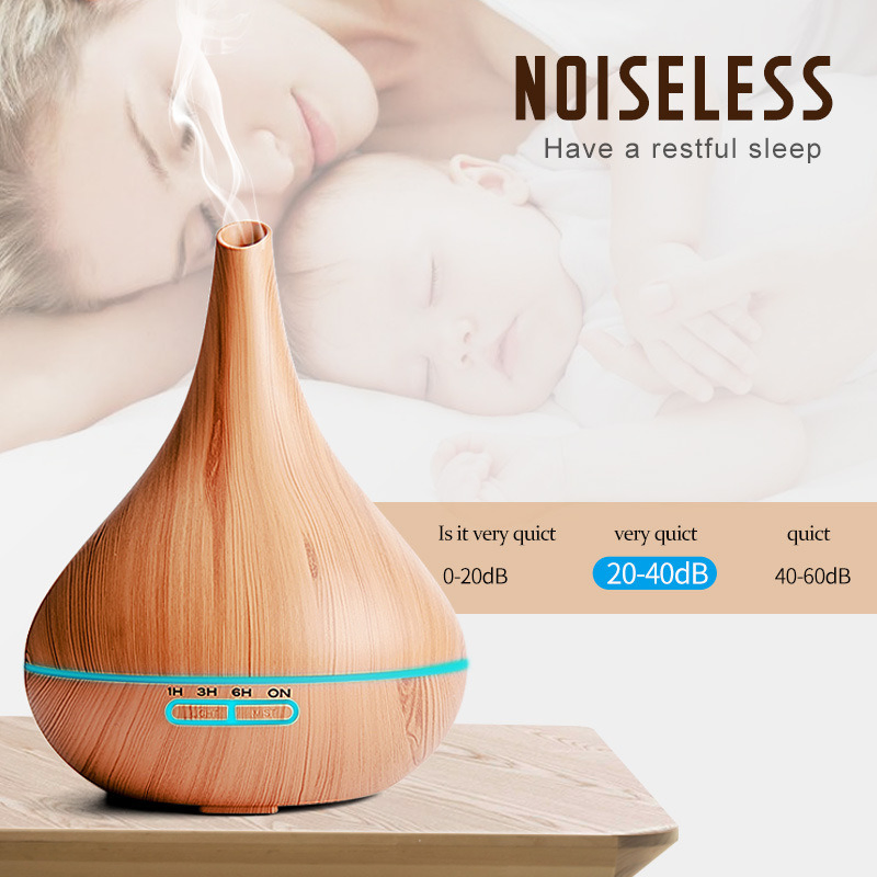 2025 Air Fragrance Essential Oils Diffuser 450ml Cool Mist Wood Grain Portable Humidifier